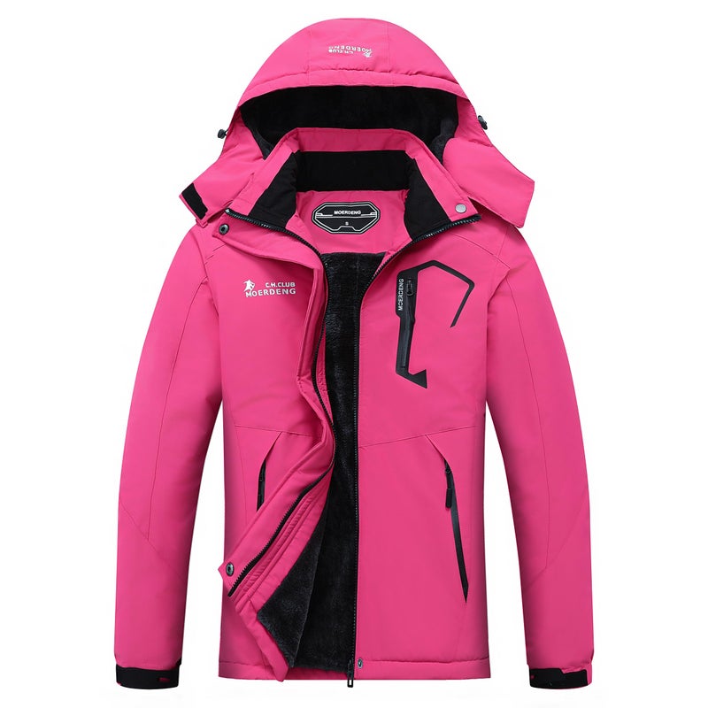 MOERDENG Women's Waterproof Ski Jacket Warm Winter Snow Coat Mountain Windbreaker Hooded Raincoat Jacket - Image 1